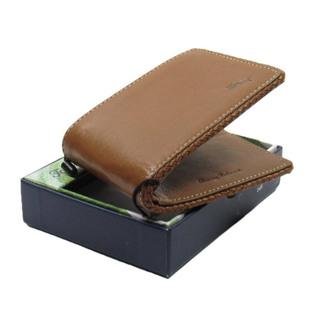 Tommy Bahama Men's Bifold Wallet Genuine Leather Tan